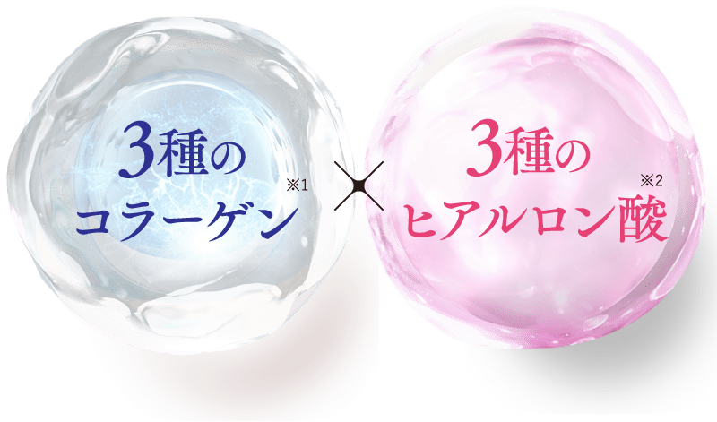 3種のコラーゲン×3種のヒアルロン酸
